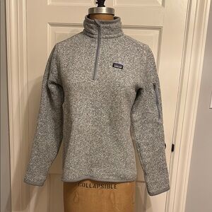 Patagonia Gray Quarter-Zip Knit Fleece Pullover
